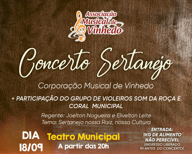 18/09 - 20H | CONCERTO SERTANEJO (AMUVI)